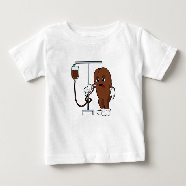Kaffeebohne mit Kaffeekanne Baby T-shirt (Vorderseite)