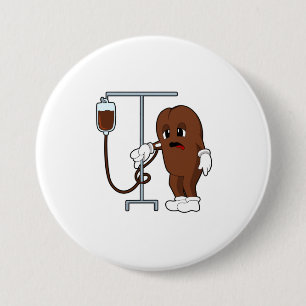 Kaffeebohne mit Kaffeekanne Button