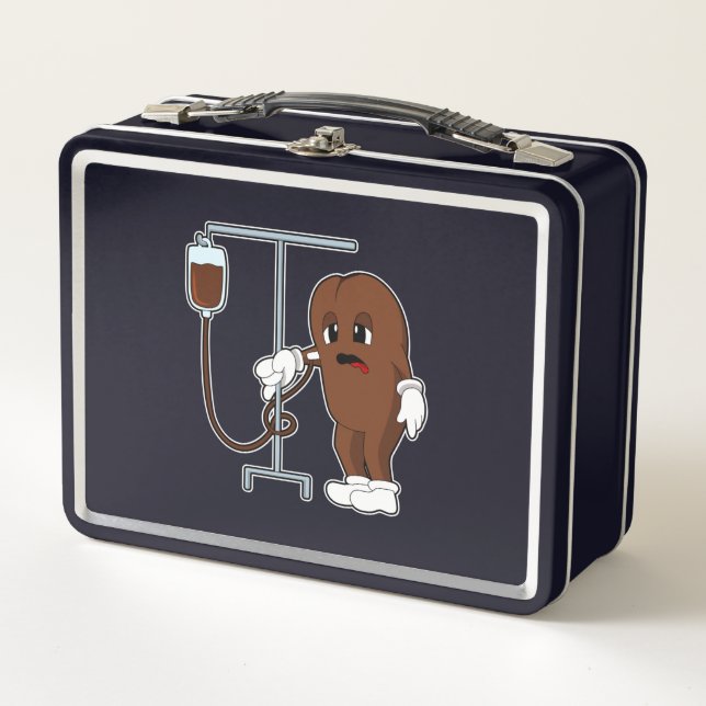 Kaffeebohne mit Kaffeekanne Metall Brotdose (Vorderseite)