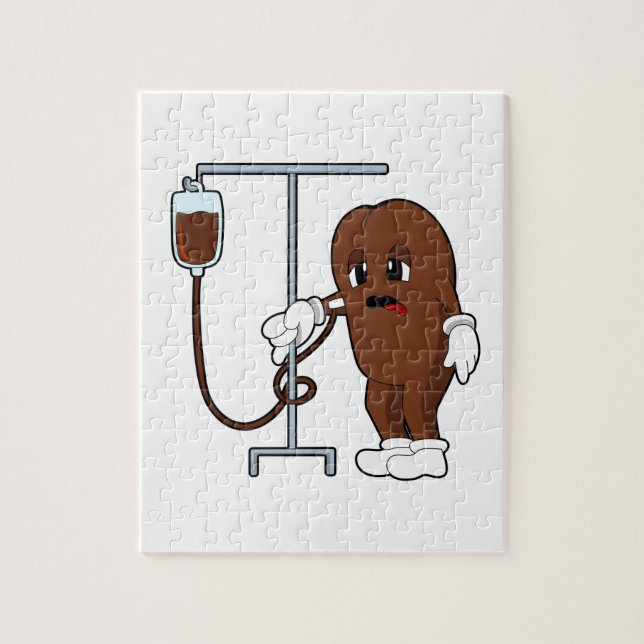 Kaffeebohne mit Kaffeekanne Puzzle (Vertikal)