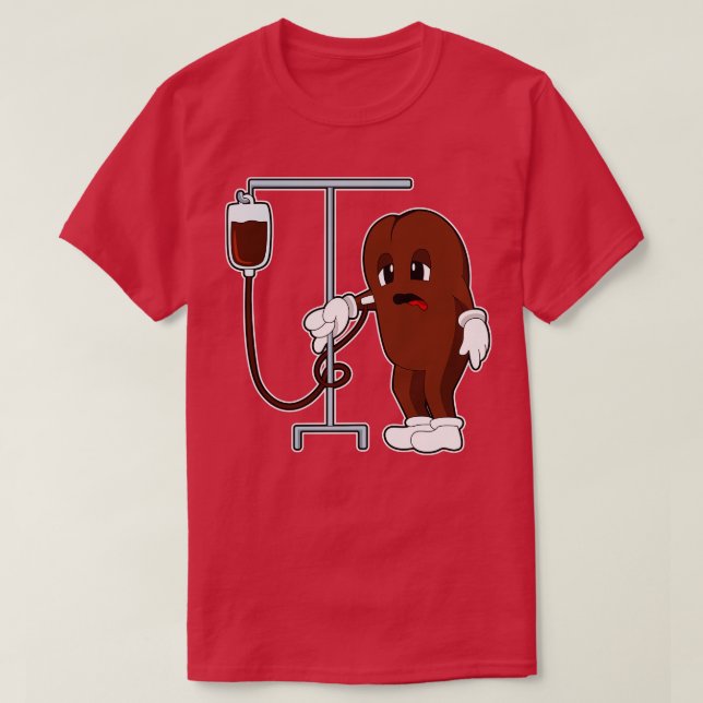 Kaffeebohne mit Kaffeekanne T-Shirt (Design vorne)