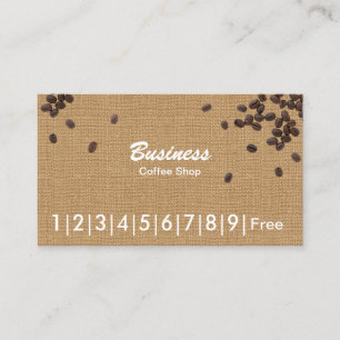Kaffeebohne-rustikale Leinwand-Kaffee-Loyalität Treuekarte