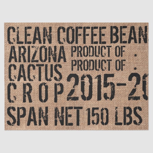 Kaffeebohne-Taschen-Seidenpapier - Landschaft Seidenpapier (Vorderseite)