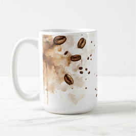 Kaffeebohnen Aquarell - Kaffeedokumente Kaffeetasse