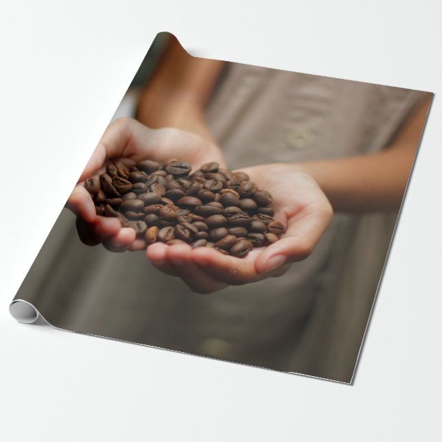 Kaffeebohnen aroma geröstet geschenkpapier (Ungerollt)