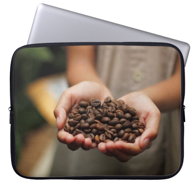 Kaffeebohnen aroma geröstet laptopschutzhülle (Vorderseite)