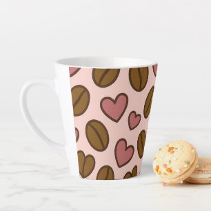 Kaffeebohnen aus süßem Herzen Milchtasse