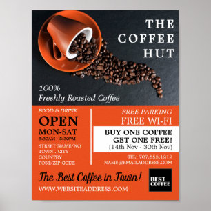 Kaffeebohnen, Barista, Café, Coffeehouse Advert Poster
