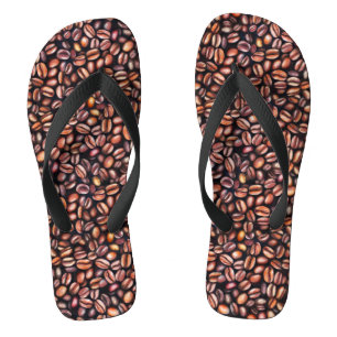 Kaffeebohnen Bleistift Zeichnend Muster rustikal b Flip Flops