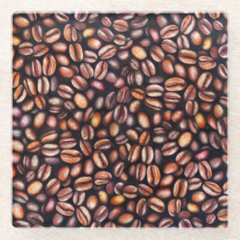 Kaffeebohnen Bleistift Zeichnend Muster rustikal b Glasuntersetzer