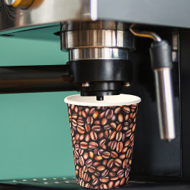 Kaffeebohnen Bleistift Zeichnend Muster rustikal b Pappbecher