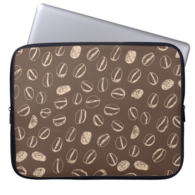 Kaffeebohnen: Cartoon Doodle Vintag Laptopschutzhülle (Vorderseite)
