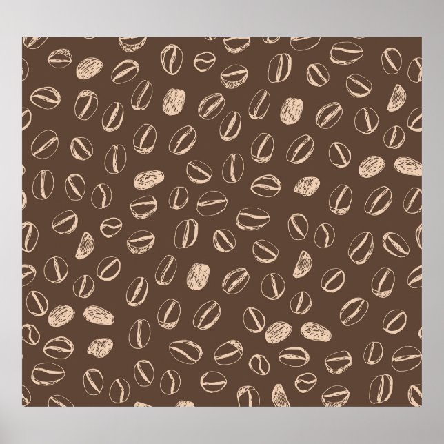 Kaffeebohnen: Cartoon Doodle Vintag Poster (Vorne)