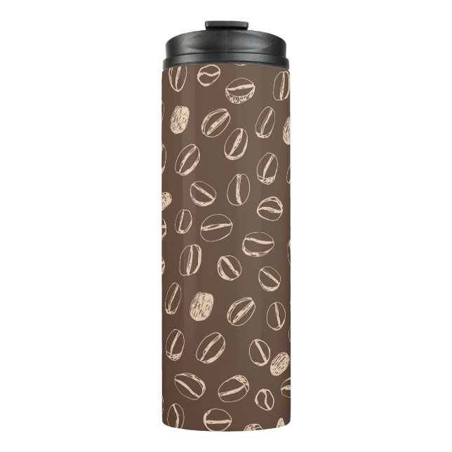 Kaffeebohnen: Cartoon Doodle Vintag Thermosbecher (Vorderseite)