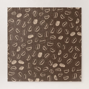 Kaffeebohnen: Cartoon-Doodle Vintage Puzzle
