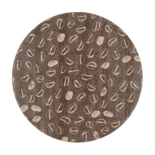 Kaffeebohnen: Cartoon-Doodle Vintage Schneidebrett