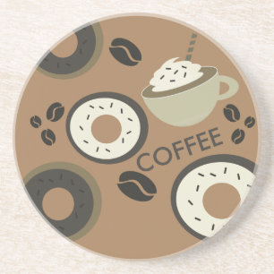 Kaffeebohnen Donuts Süß Barista Getränkeuntersetzer