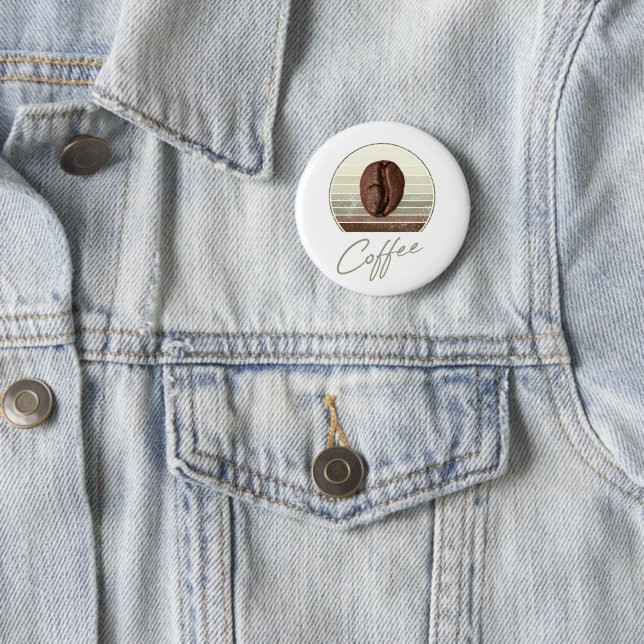 Kaffeebohnen für Espresso und Retro Barista Button (Beispiel)