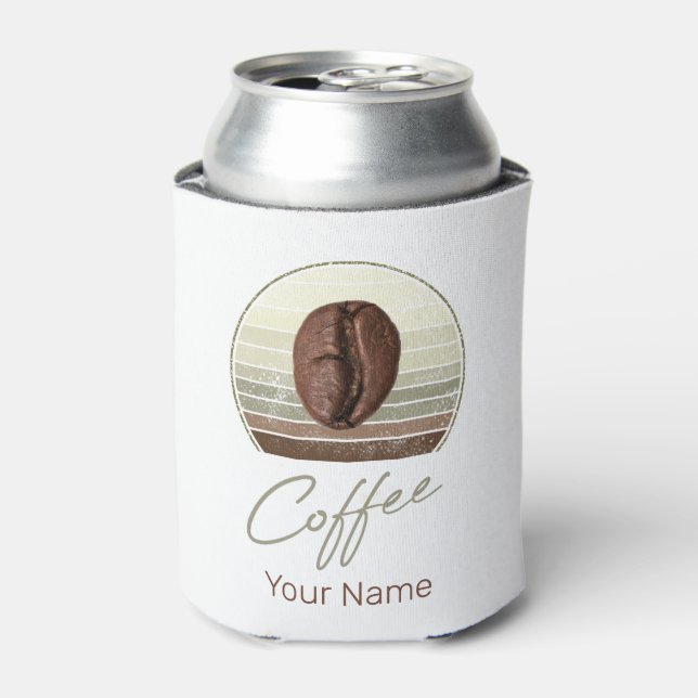 Kaffeebohnen für Espresso und Retro Barista Dosenkühler (Kanne Vorderseite)