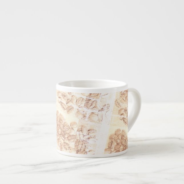 Kaffeebohnen Gelb verschleiert Textur Espresso Cup Espressotasse (Vorderseite Rechts)