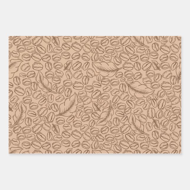 Kaffeebohnen Geschenkpapier für Kaffeeliebhaber (Vorderseite)