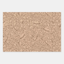 Kaffeebohnen Geschenkpapier für Kaffeeliebhaber Set