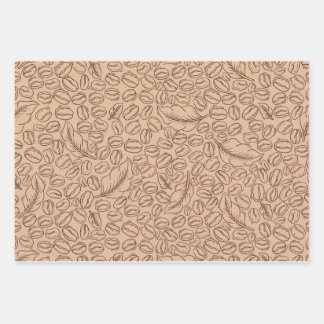 Kaffeebohnen Geschenkpapier für Kaffeeliebhaber Set
