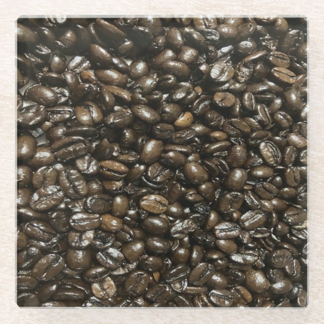 Kaffeebohnen Glasuntersetzer (Vorderseite)