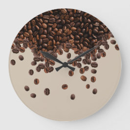 Kaffeebohnen Große Wanduhr