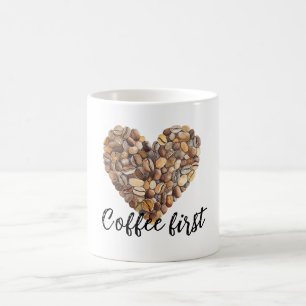 Kaffeebohnen Herz Kaffeetasse