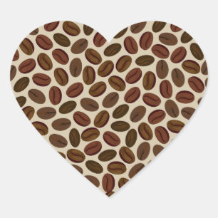 Kaffeebohnen-Herzkleber Herz-Aufkleber