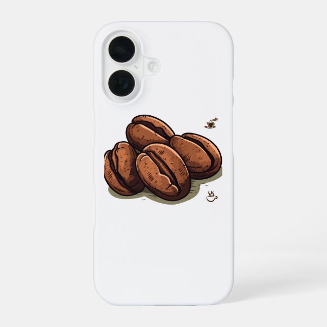 Kaffeebohnen iPhone 16 Hülle (Rückseite)