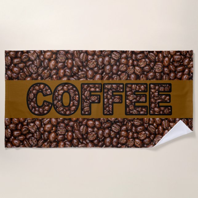 Kaffeebohnen Kaffee Strandtuch (Vorderseite)
