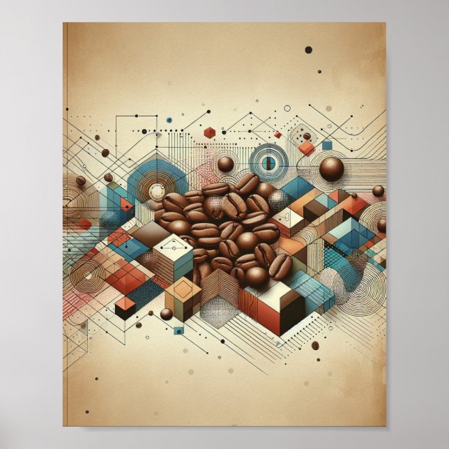 Kaffeebohnen-Kunstposter Poster (Vorne)
