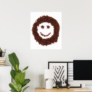 Kaffeebohnen lächeln poster