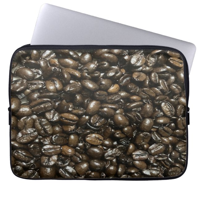 Kaffeebohnen Laptopschutzhülle (Vorderseite)