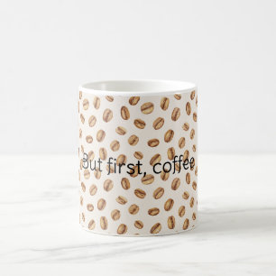 Kaffeebohnen mit Creme Kaffeetasse