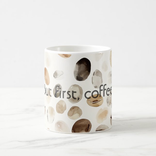 Kaffeebohnen mit Creme Kaffeetasse (Mittel)