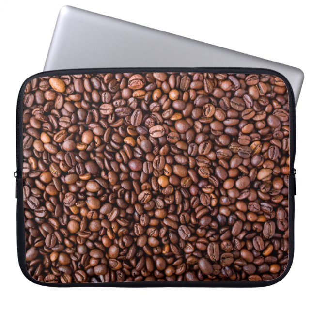 Kaffeebohnen-Muster Laptopschutzhülle (Vorderseite)