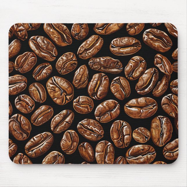 Kaffeebohnen-Muster Mousepad (Vorne)