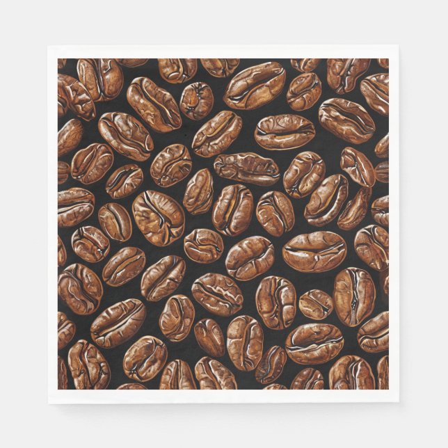 Kaffeebohnen-Muster Serviette (Vorderseite)