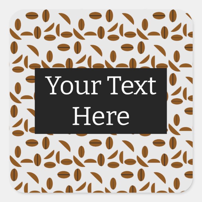 Kaffeebohnen Quadratischer Aufkleber (Vorderseite)