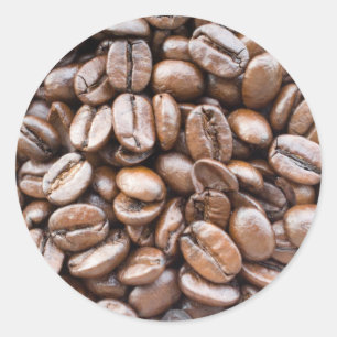 Kaffeebohnen Runder Aufkleber