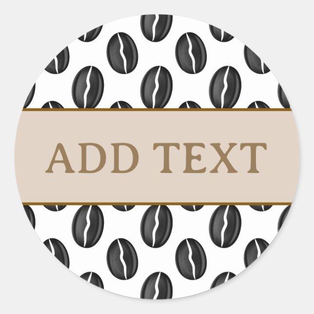 Kaffeebohnen Runder Aufkleber (Vorderseite)