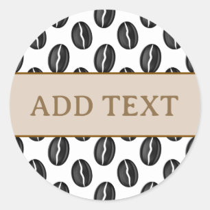 Kaffeebohnen Runder Aufkleber
