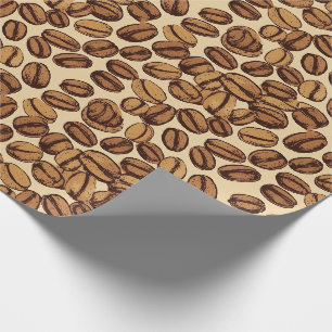 Kaffeebohnen Rustikales Vintage-Muster Nr. 4 Geschenkpapier
