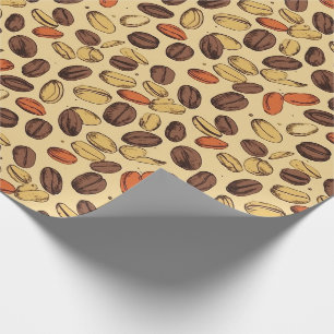 Kaffeebohnen Rustikales Vintages Muster Nr. 5 Geschenkpapier