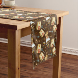 Kaffeebohnen-Tüpfelchen-Muster Großer Tischläufer