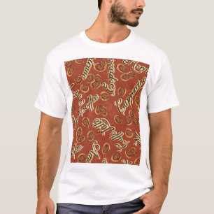 Kaffeebohnen: typografisches Vintages Muster. T-Shirt
