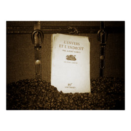 Kaffeebohnen und Buch Poster